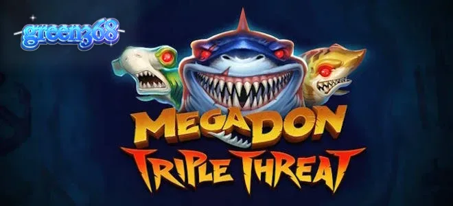 Tampilan visual slot Mega Don Triple Threat dengan tema predator laut